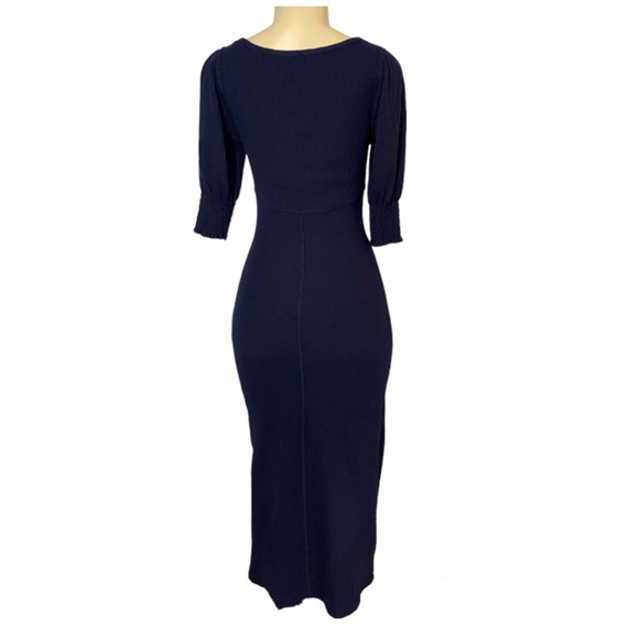 Betsey Johnson Women Navy Blue Oil Slick Bodycon Midi Dress size Small - Picture 6 of 9